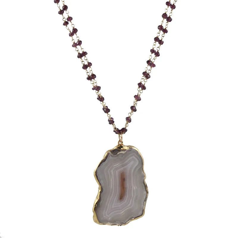 Red Agate and Garnet Chain Necklace sold by Peggy Li Creations