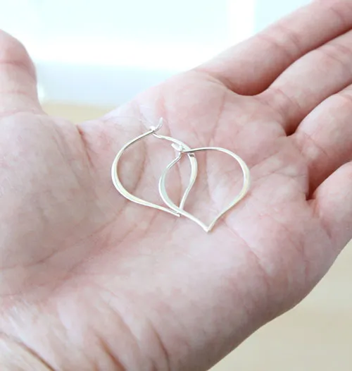 Small Lotus Hoop Earrings sold by Peggy Li Creations product image thumbnail 2