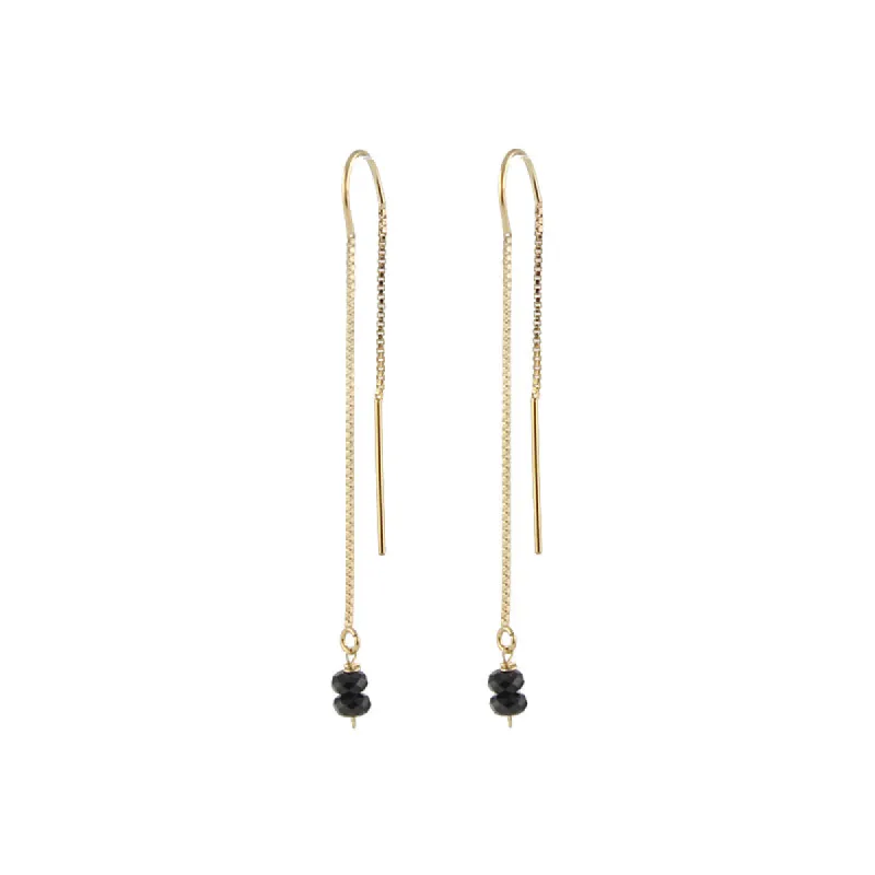 Black Spinel Threader Earrings sold by Peggy Li Creations