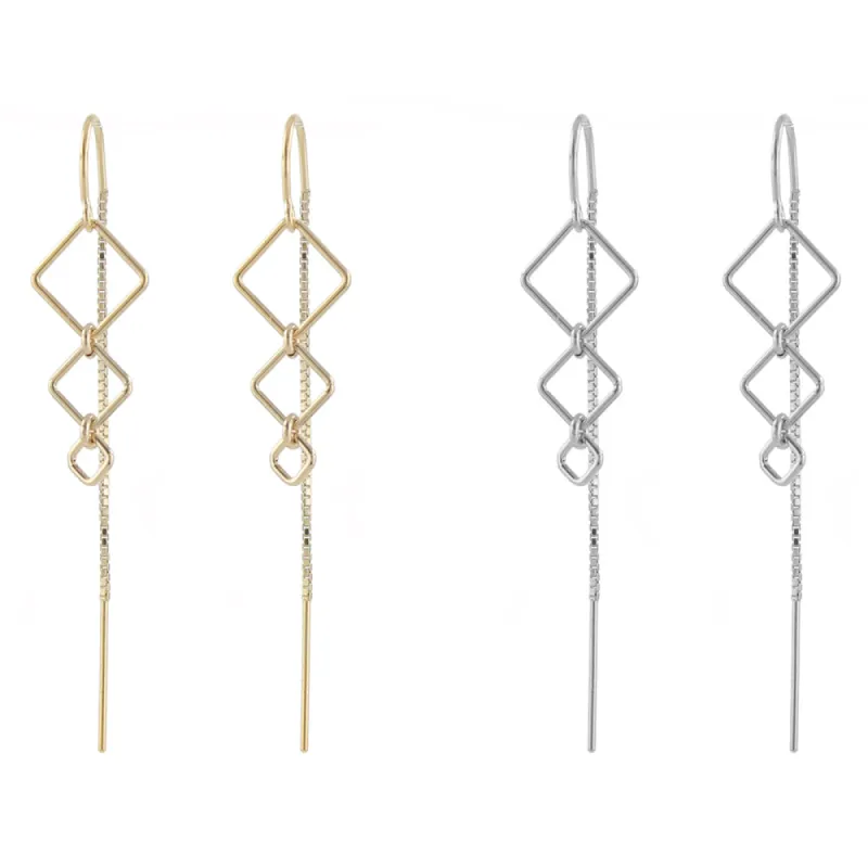 Diamondback Threader Earrings sold by Peggy Li Creations
