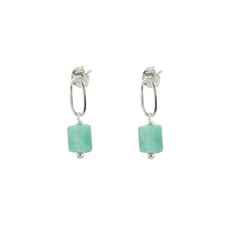 Amazonite Oval Earrings sold by Peggy Li Creations
