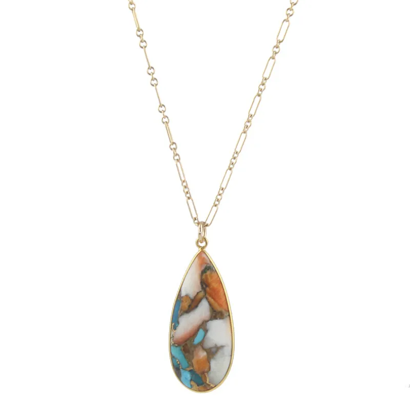 Copper Oyster Turquoise Pendant Necklace sold by Peggy Li Creations