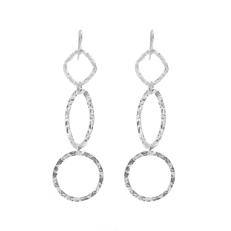 Long Crinkle Link Earrings sold by Peggy Li Creations