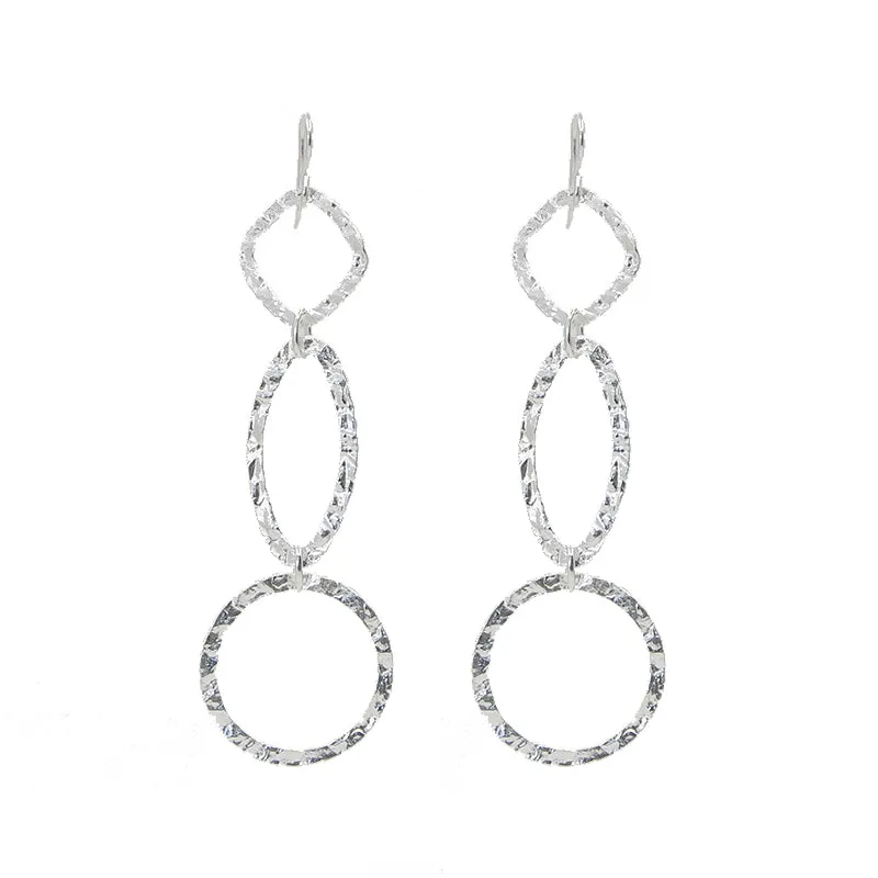 Long Crinkle Link Earrings sold by Peggy Li Creations