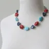 Larimar and Coral Necklace sold by Peggy Li Creations