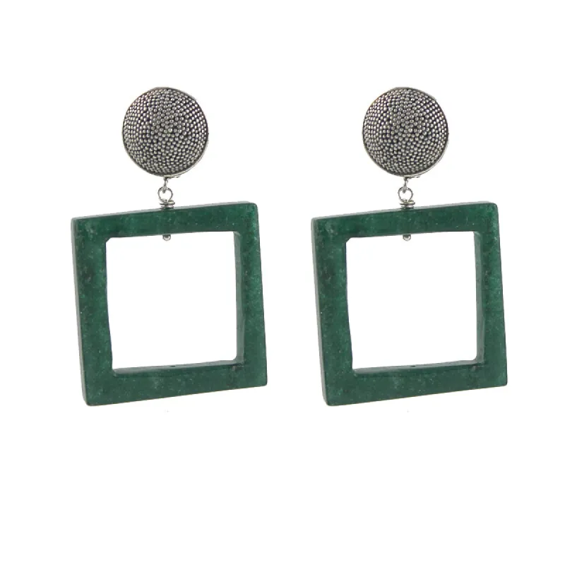 Aventurine Granulation Clip On Earrings sold by Peggy Li Creations