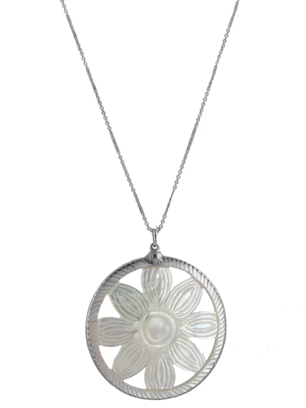 Flower Power Mother of Pearl Necklace sold by Peggy Li Creations