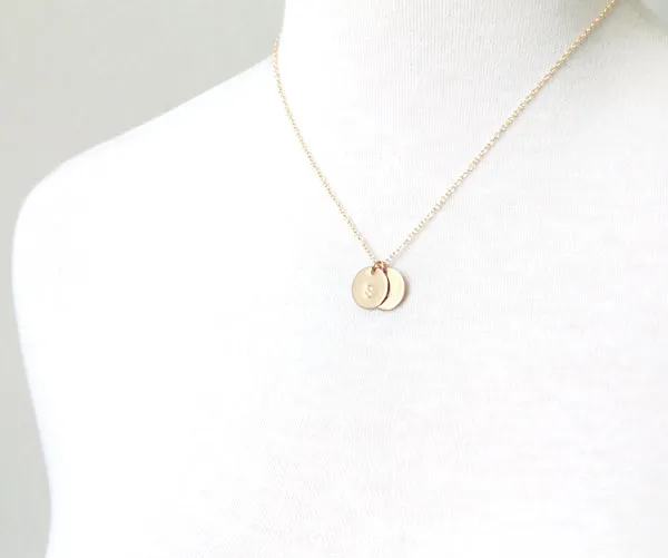 Round Initial Necklace - GF sold by Peggy Li Creations product image thumbnail 2