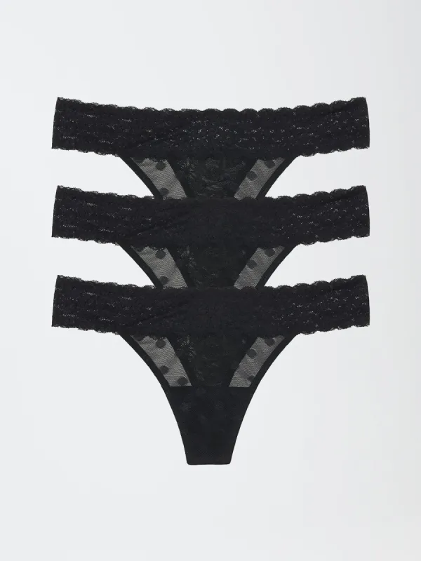 Dare Dot Mesh Lace Thong 3-Pack sold by Skarlett Blue