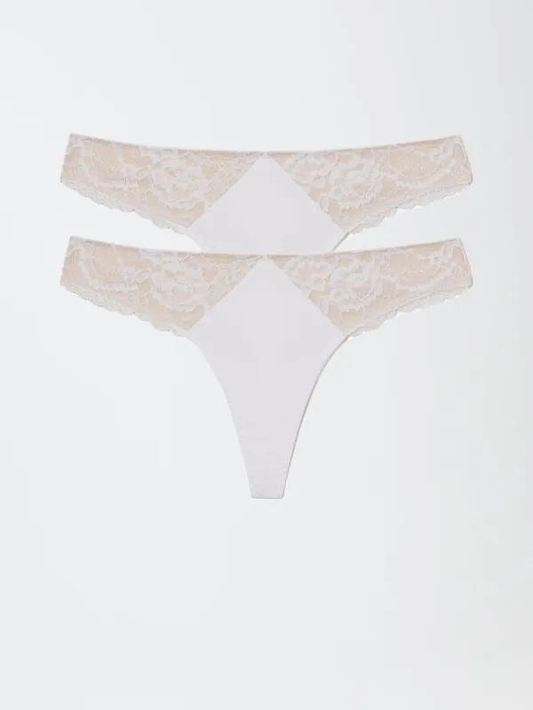 Minx Lace Trim Thong 2-Pack sold by Skarlett Blue