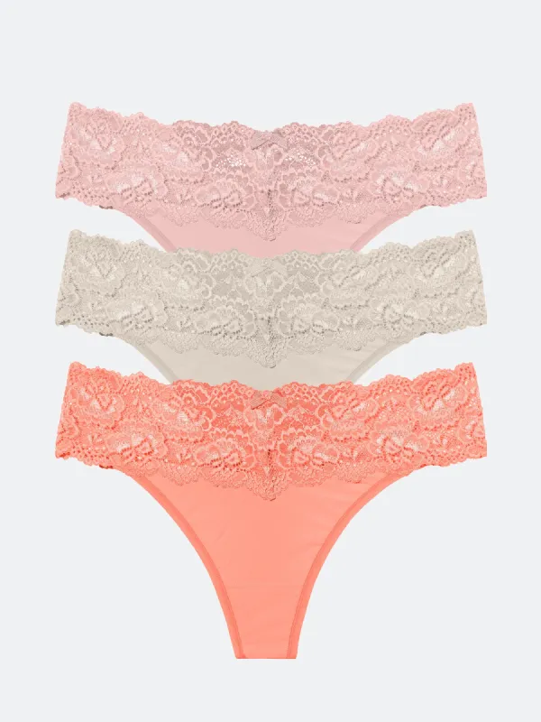 Goddess Lace Trim Thong 3-Pack - FINAL SALE sold by Skarlett Blue