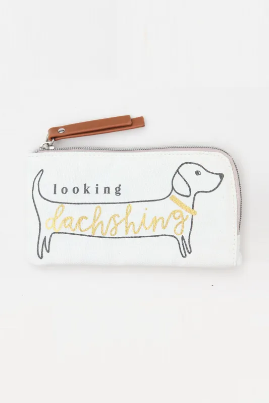 Caroline Gardner Sausage Dog Zip Pouch sold by Skarlett Blue