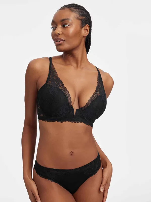 Minx V-Wire Plunge Lace Bra made by Skarlett Blue