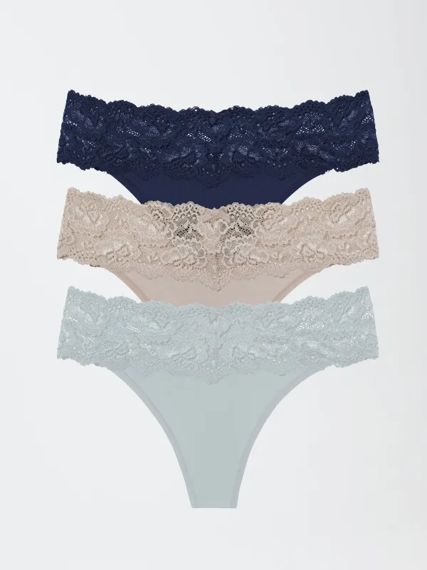 Goddess Lace Trim Thong 3 Pack - FINAL SALE sold by Skarlett Blue