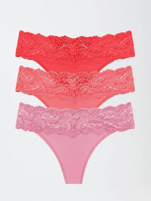 Goddess Lace Trim Thong 3-Pack sold by Skarlett Blue
