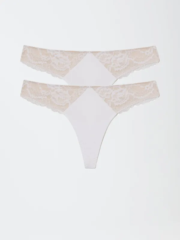 Minx Lace Trim Thong 2-Pack sold by Skarlett Blue