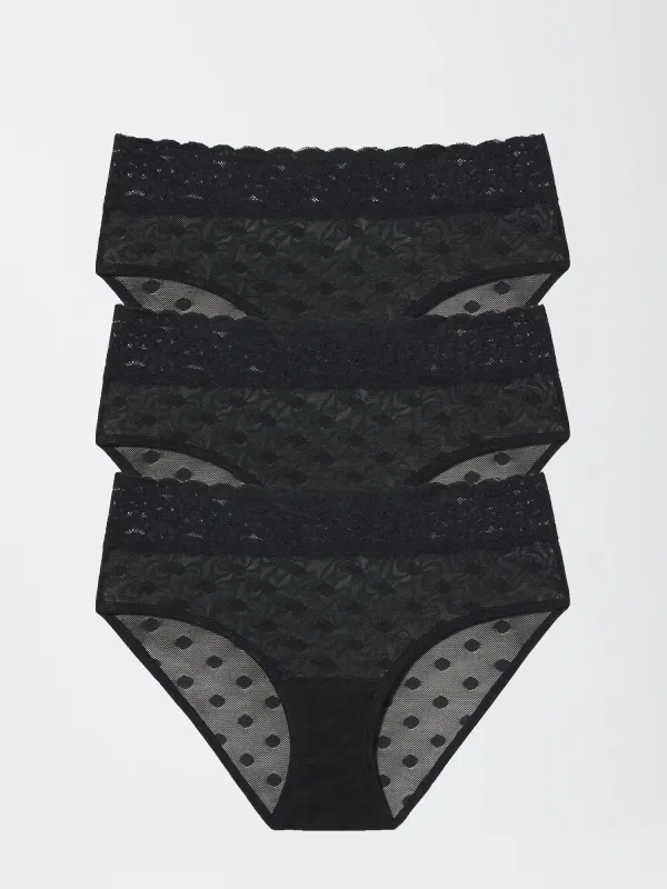 Dare Dot Mesh Hipster 3-Pack - FINAL SALE sold by Skarlett Blue