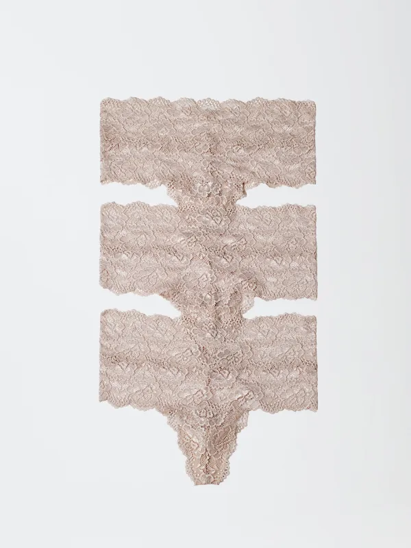 Goddess Lace High Waist Thong 3-Pack sold by Skarlett Blue