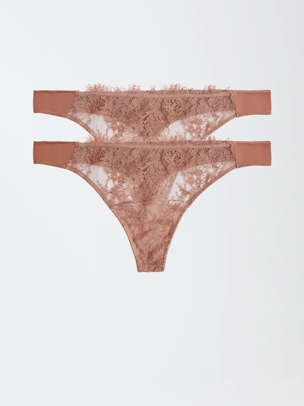 Entice Front Lace Thong 2-Pack - FINAL SALE sold by Skarlett Blue