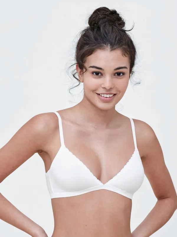 Adorned Cotton Plunge Wireless Bra - FINAL SALE sold by Skarlett Blue