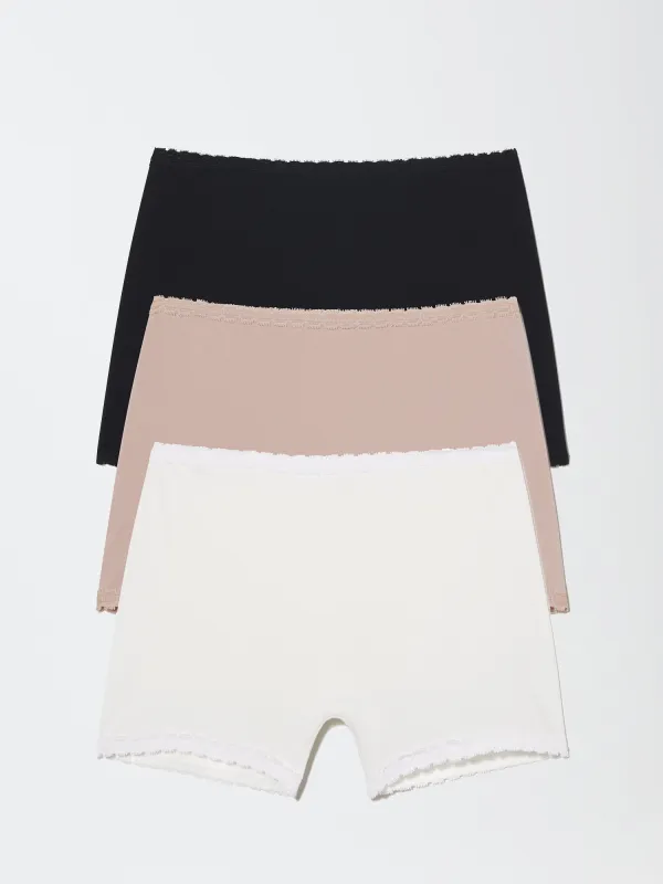 Adorned Cotton Boyshort 3-Pack - FINAL SALE sold by Skarlett Blue