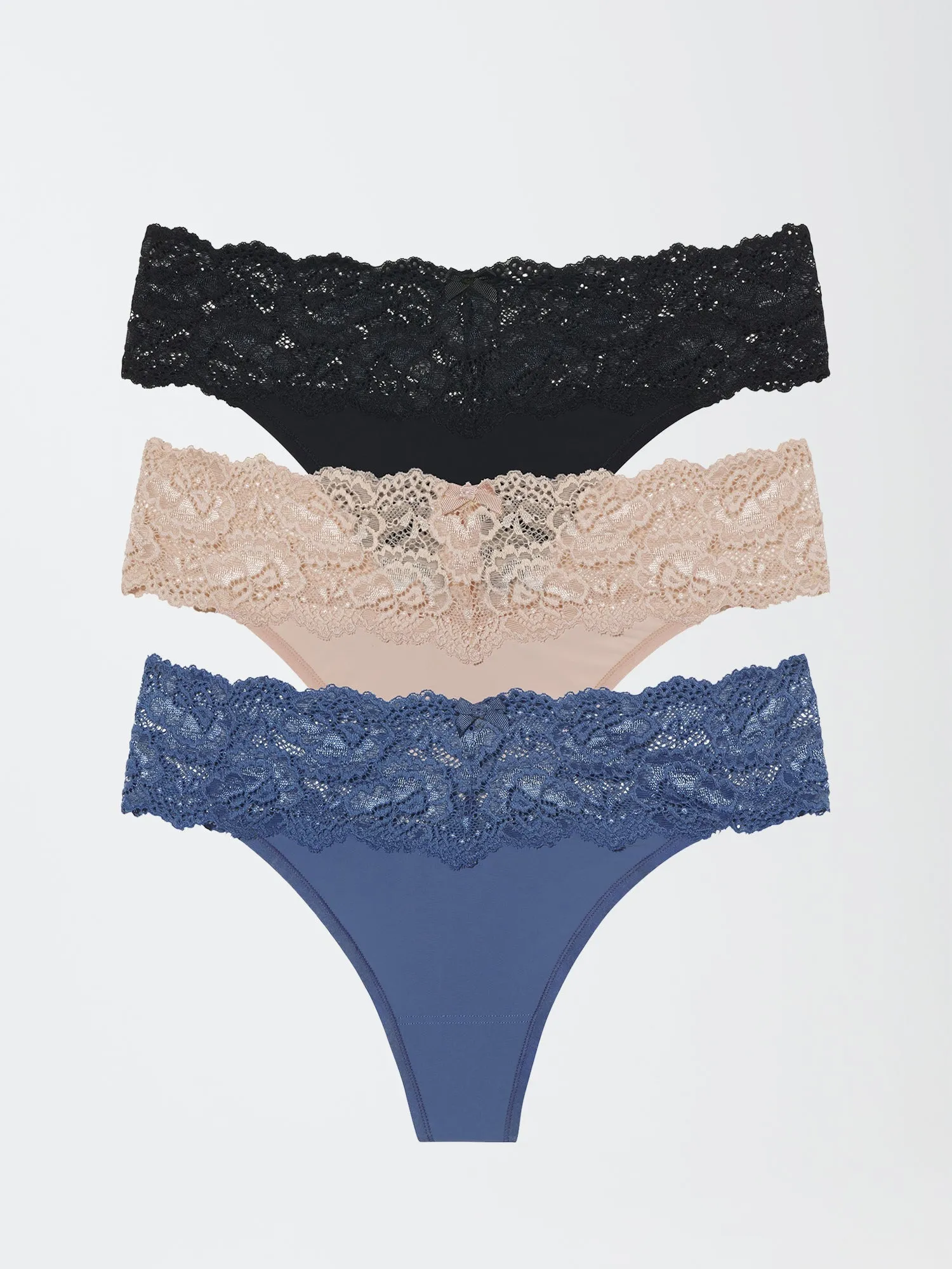 Goddess Lace Trim Thong 3-Pack - FINAL SALE sold by Skarlett Blue