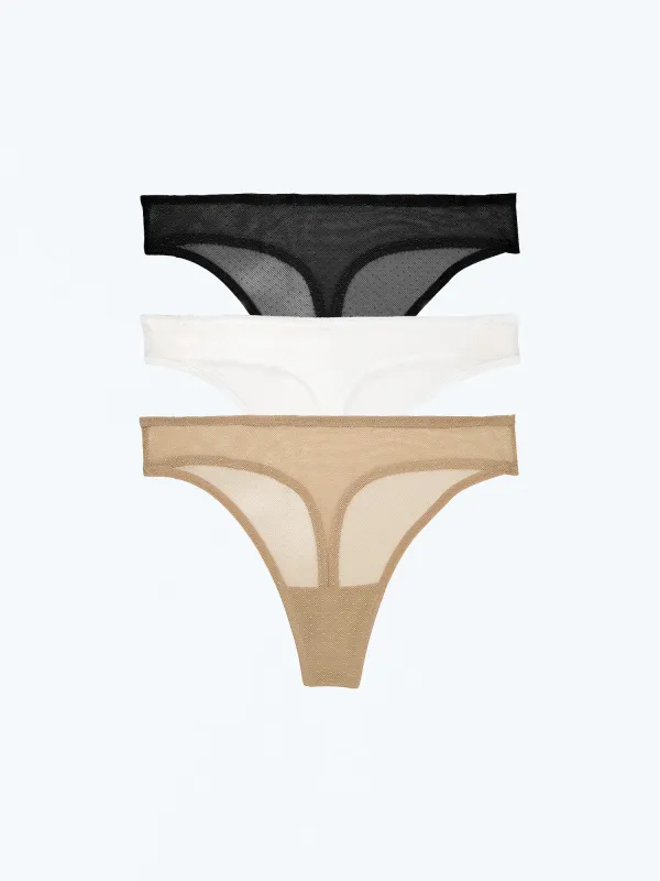 Jolie Sheer Lace Thong 3-Pack made by Skarlett Blue