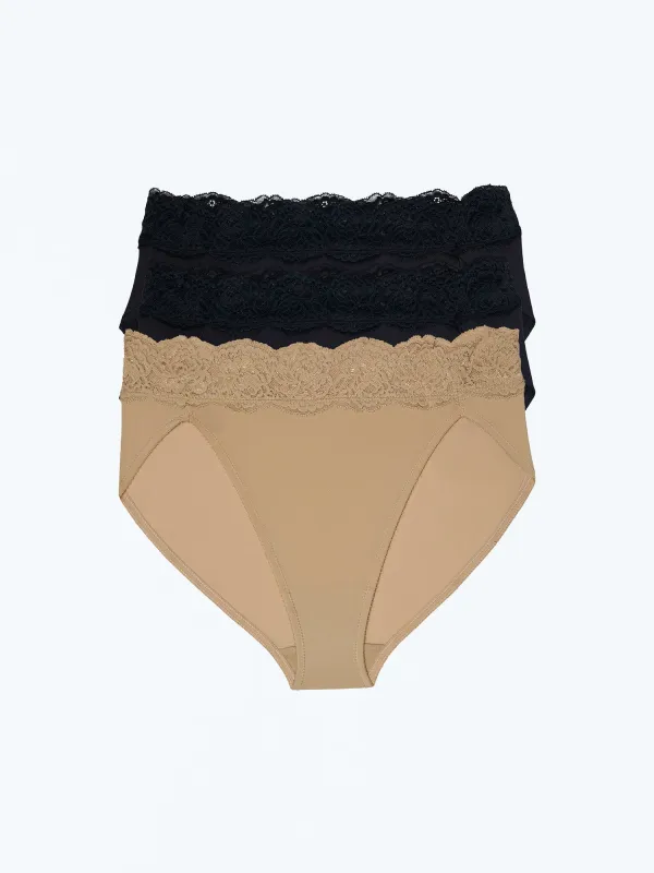 Divine Lace Trim French Cut Brief 3-Pack made by Skarlett Blue