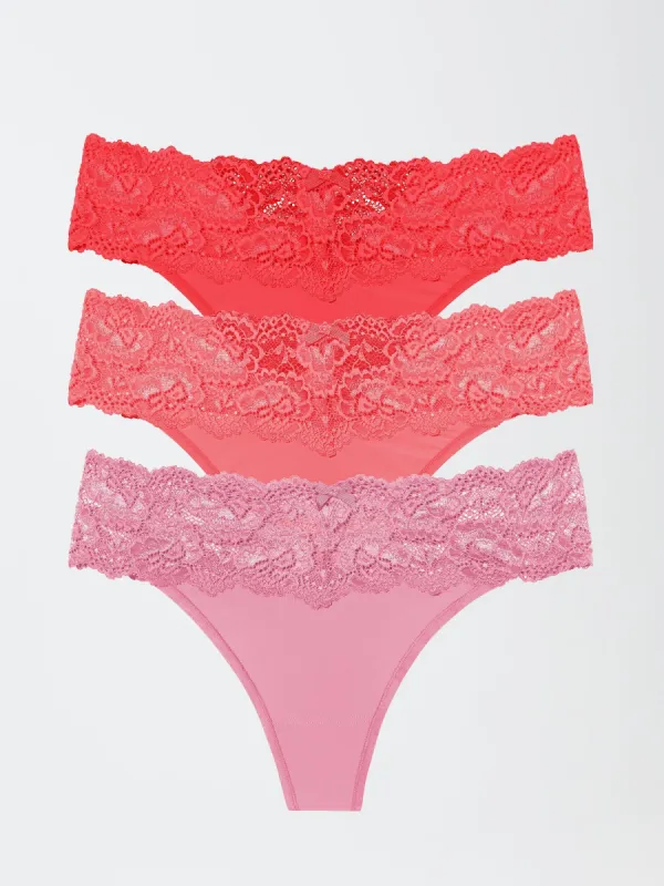 Goddess Lace Trim Thong 3-Pack sold by Skarlett Blue