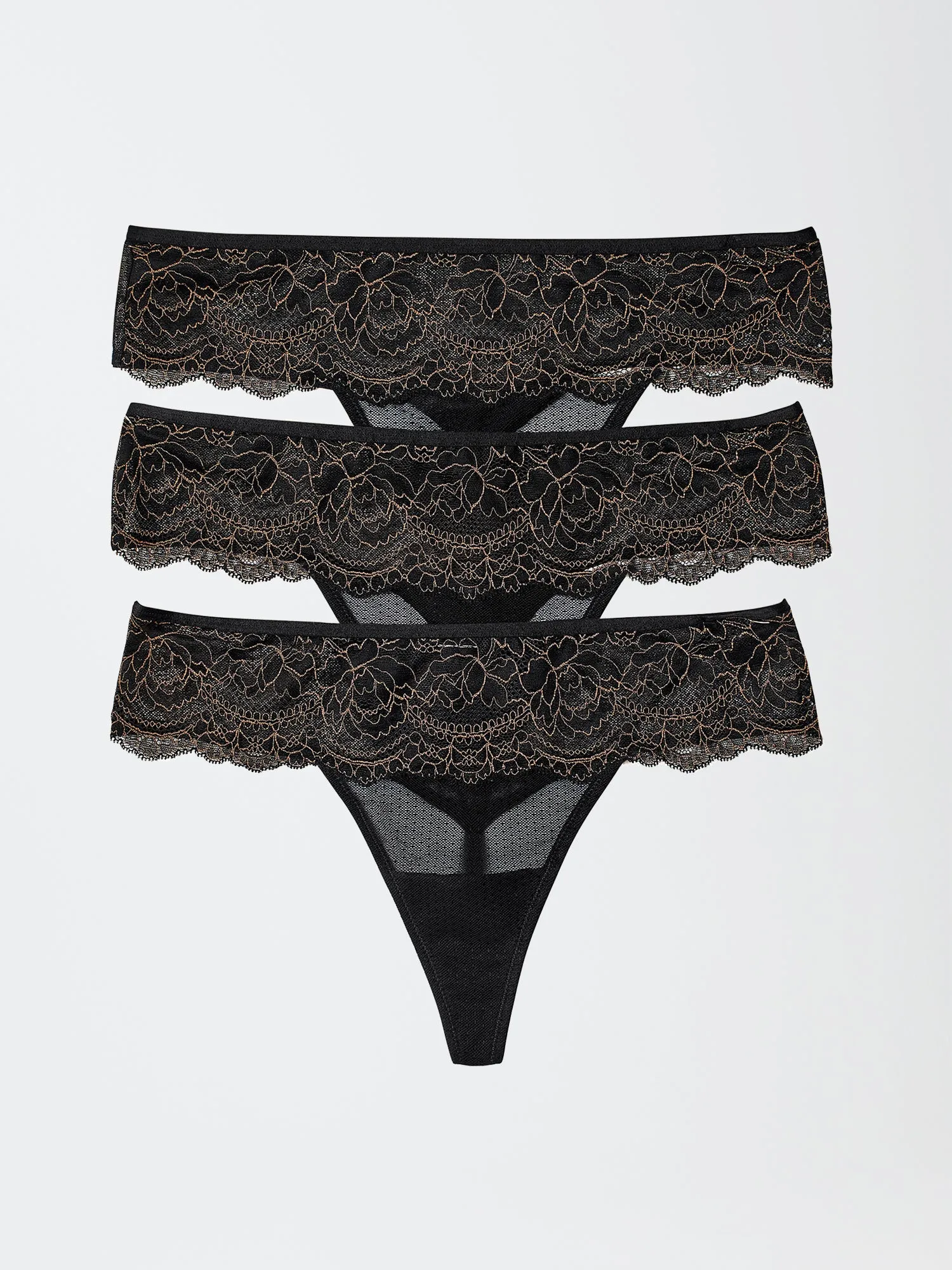 Unveil Lace Trim Thong 3-Pack - FINAL SALE sold by Skarlett Blue