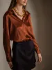 19Momme Silk Long Sleeve Lapel Collar Women's Shirt with Button Up Design sold by SilkSilky