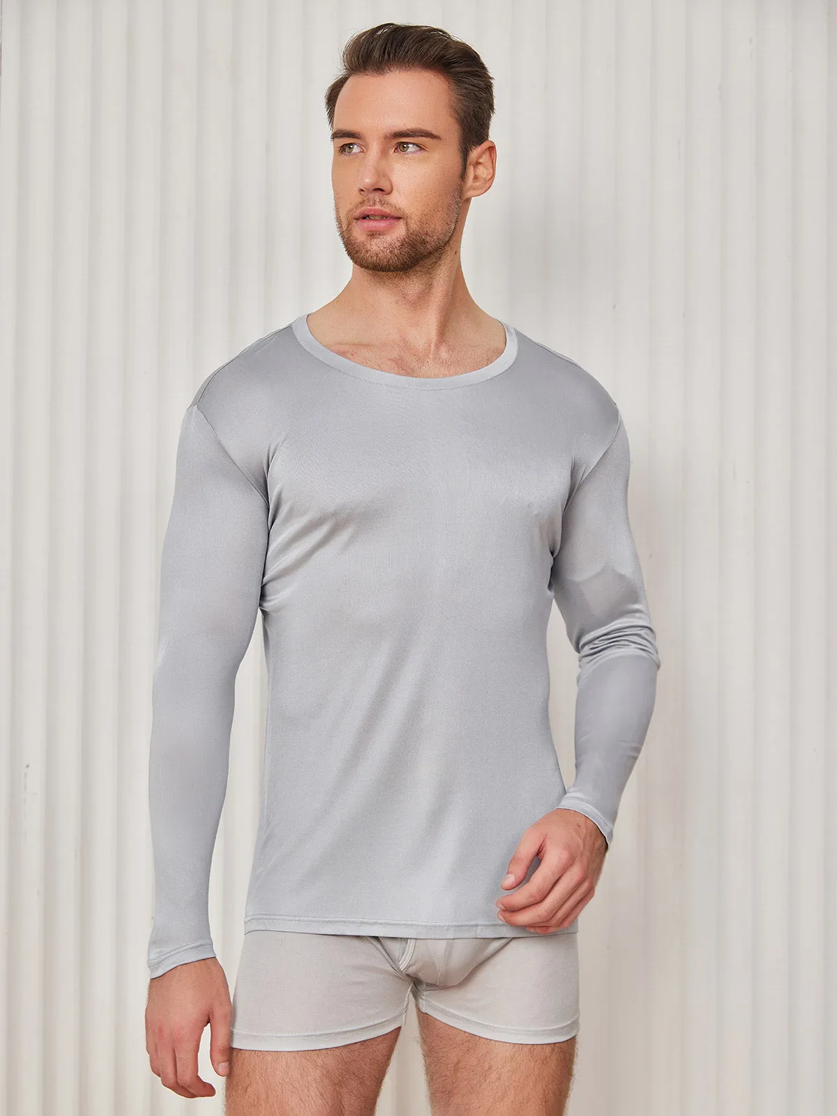 Mens Fashion Silk Jersey Tee sold by SilkSilky product image thumbnail 5