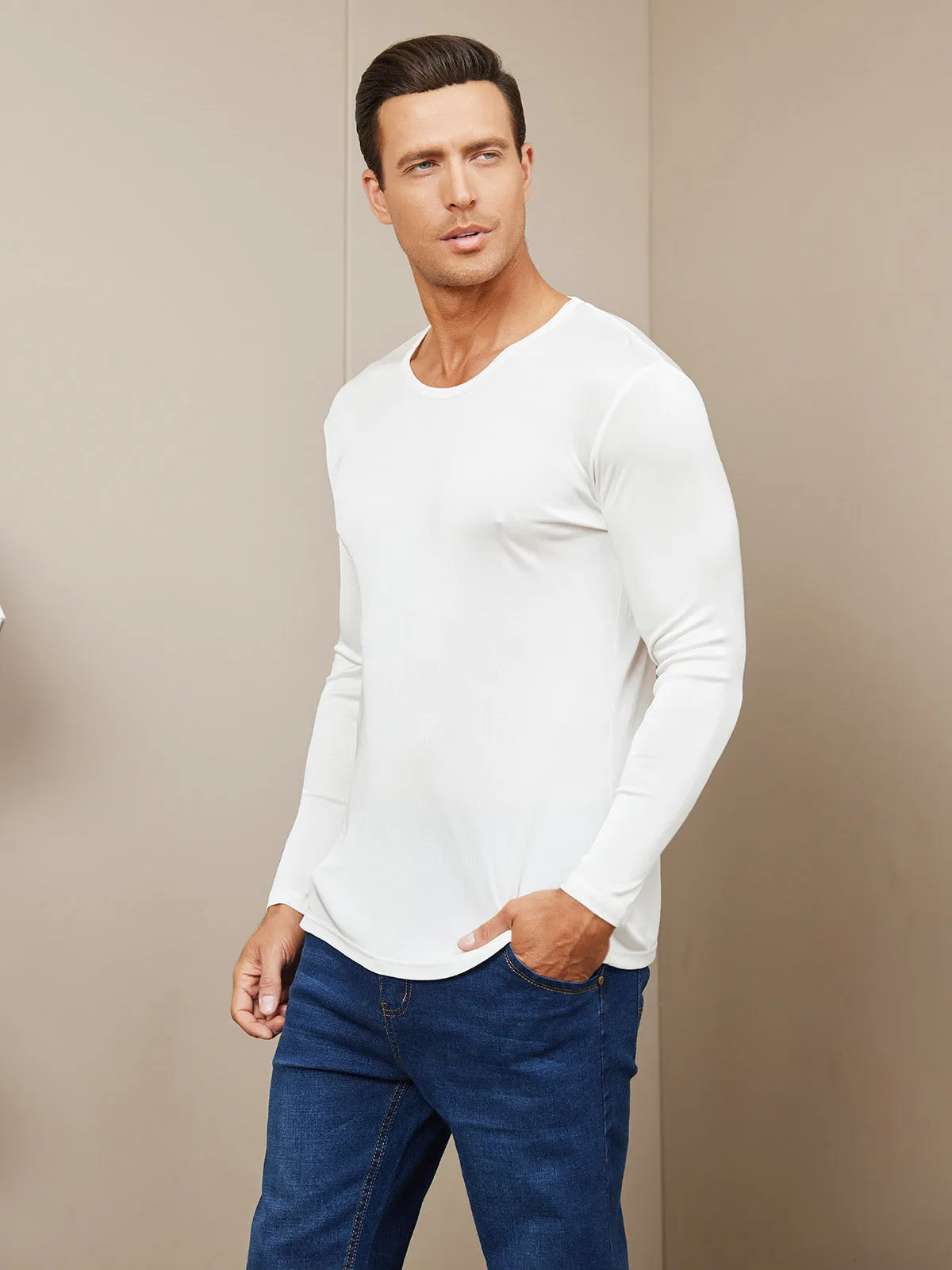 Mens Silk Jersey Tee sold by SilkSilky