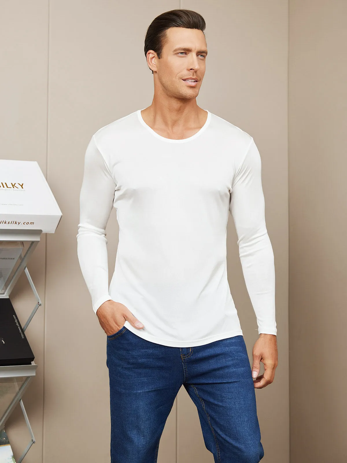 Mens Silk Jersey Tee sold by SilkSilky product image thumbnail 3