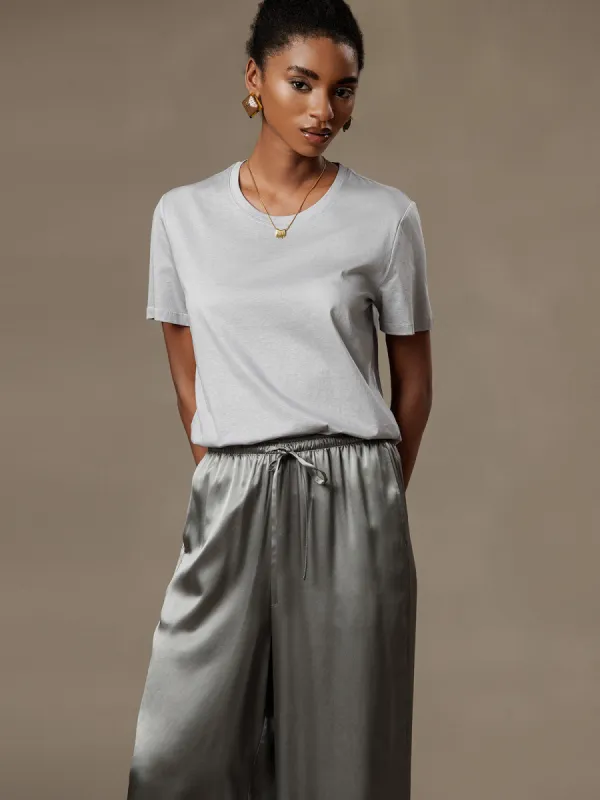 Silk Knitted Round Neck T-Shirt sold by SilkSilky