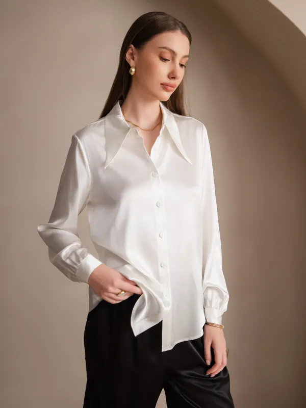19Momme Silk Solid Color Classic Daily Basic Shirt sold by SilkSilky