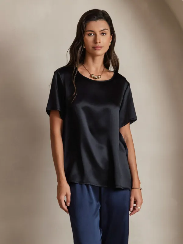 Pure Silk Short Sleeve T-shirt (pants not included) sold by SilkSilky