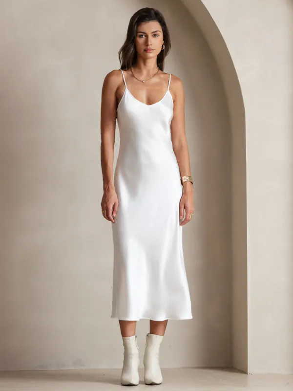 Pure Silk Spaghetti Strap Long Dress sold by SilkSilky