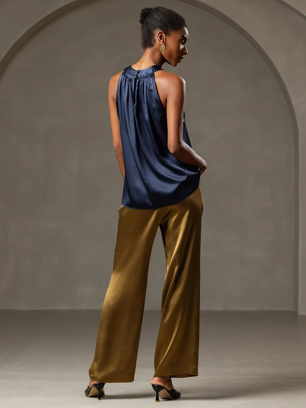 19Momme Silk Sleeveless Halter Neck Women's Top sold by SilkSilky product image thumbnail 2