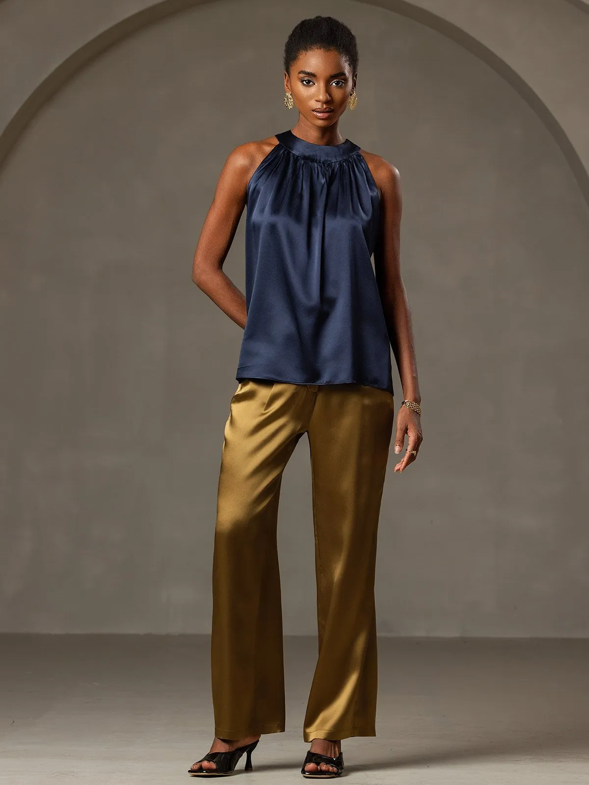 19Momme Silk Sleeveless Halter Neck Women's Top sold by SilkSilky product image thumbnail 5