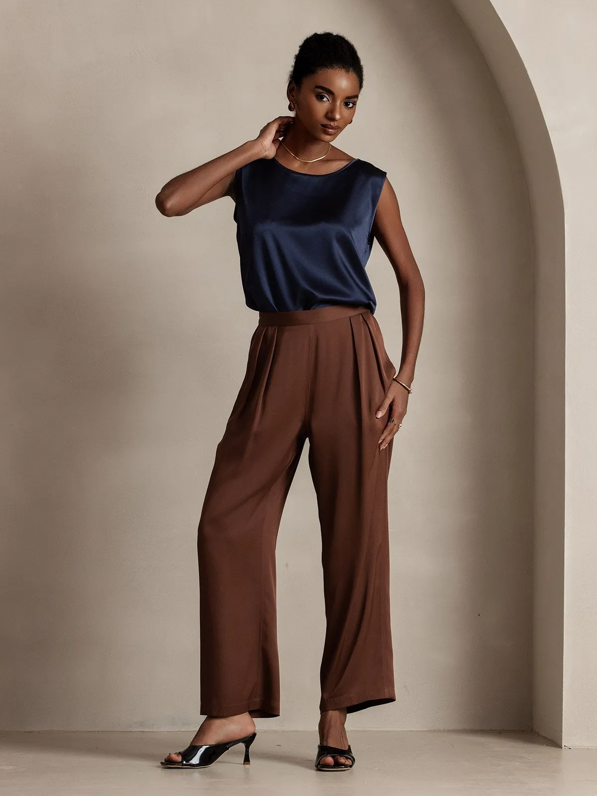 19Momme Silk Sleeveless Round Neck Women's Tank Top sold by SilkSilky product image thumbnail 5