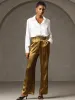 19Momme Silk High Waist Boot Cut Women's Pants sold by SilkSilky