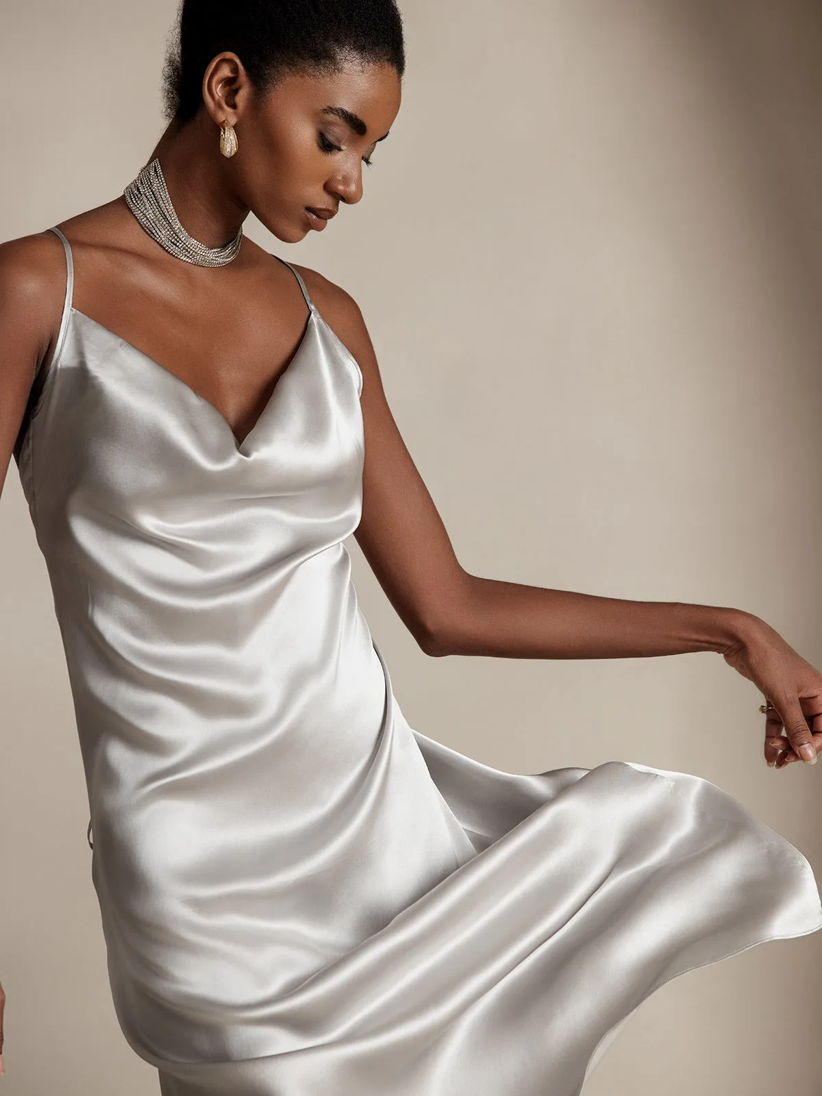 19Momme Silk Sexy Spaghetti Strap Dress sold by SilkSilky product image thumbnail 3