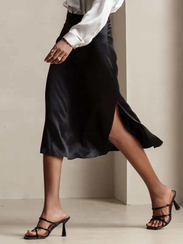Silk Elegant Split Hem Skirt sold by SilkSilky
