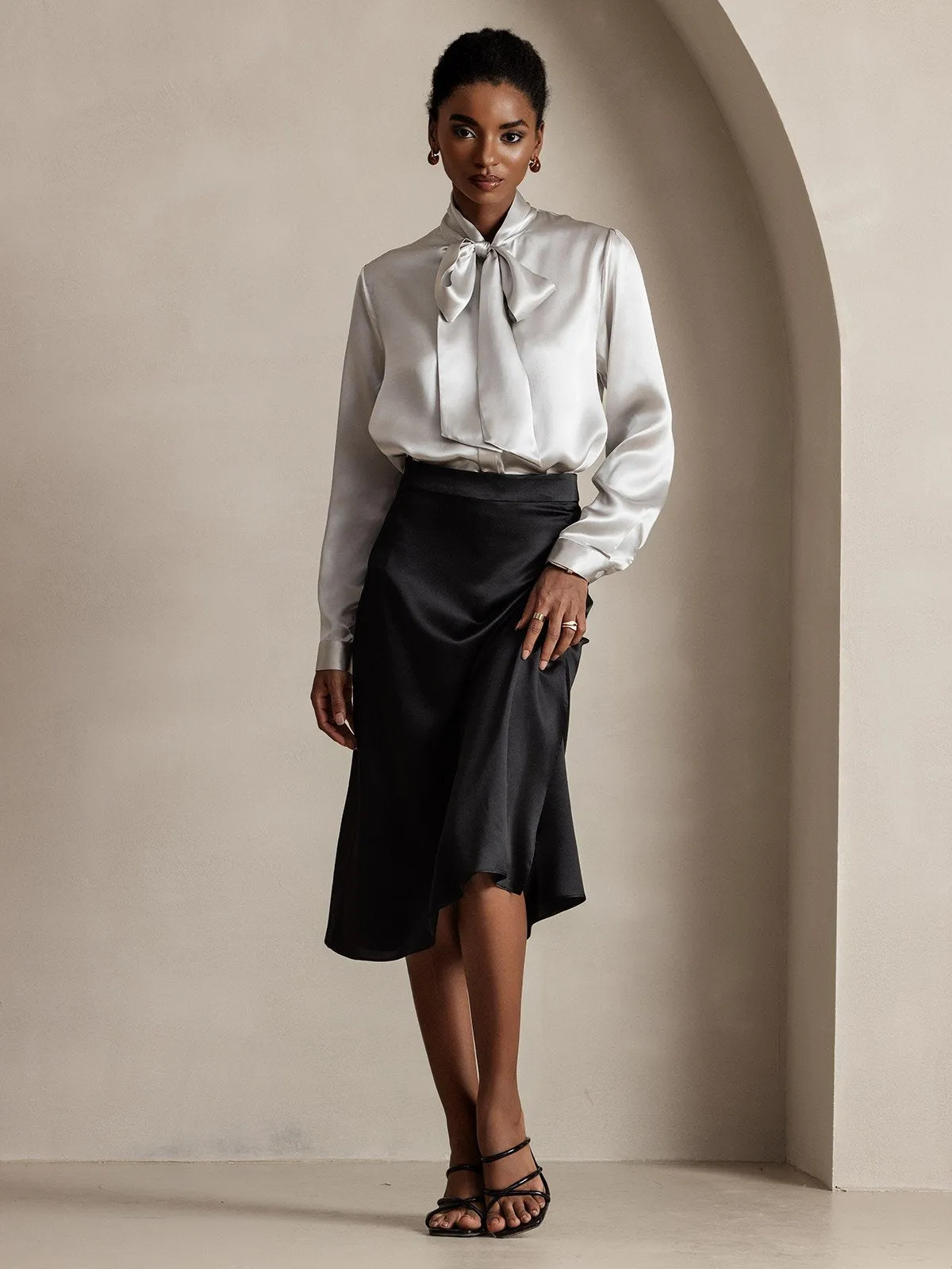 Silk Elegant Split Hem Skirt sold by SilkSilky product image thumbnail 5