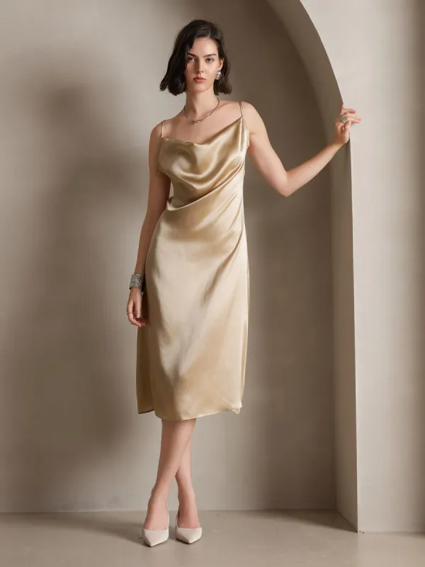 Silk Sexy Deep V-Neck Spaghetti Strap Dress sold by SilkSilky