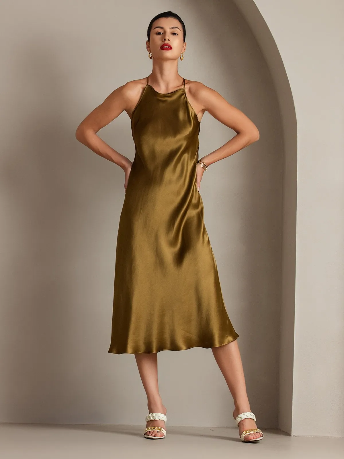 19Momme Silk Spaghetti straps Maxi Dress sold by SilkSilky product image thumbnail 3