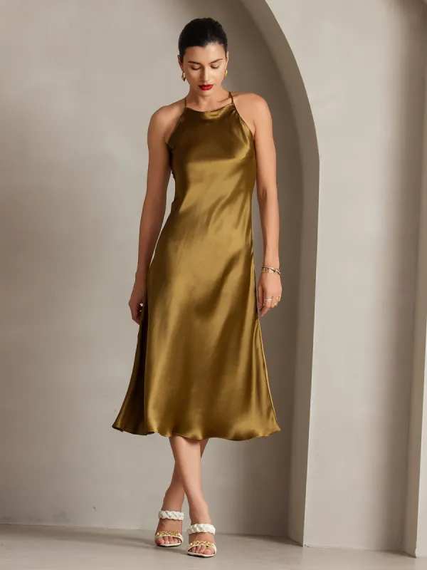 19Momme Silk Spaghetti straps Maxi Dress sold by SilkSilky