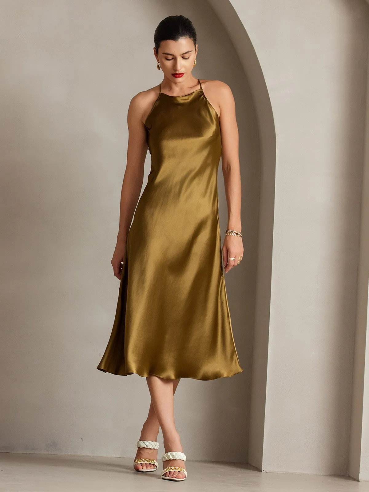 19Momme Silk Spaghetti straps Maxi Dress sold by SilkSilky