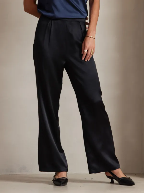 19Momme Silk High Waist Boot Cut Women's Pants sold by SilkSilky